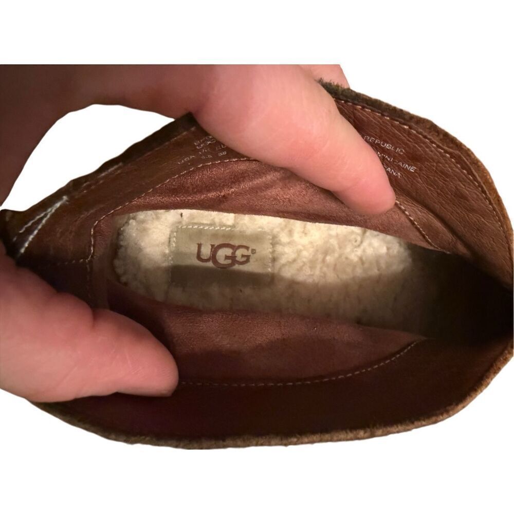 Ugg W Wright Belted Shearling Lined Chestnut Leat… - image 7